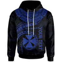 Wallis and Futuna Polynesian Custom Hoodie Wallis and Futuna Waves (Blue) Unisex Blue - Polynesian Pride