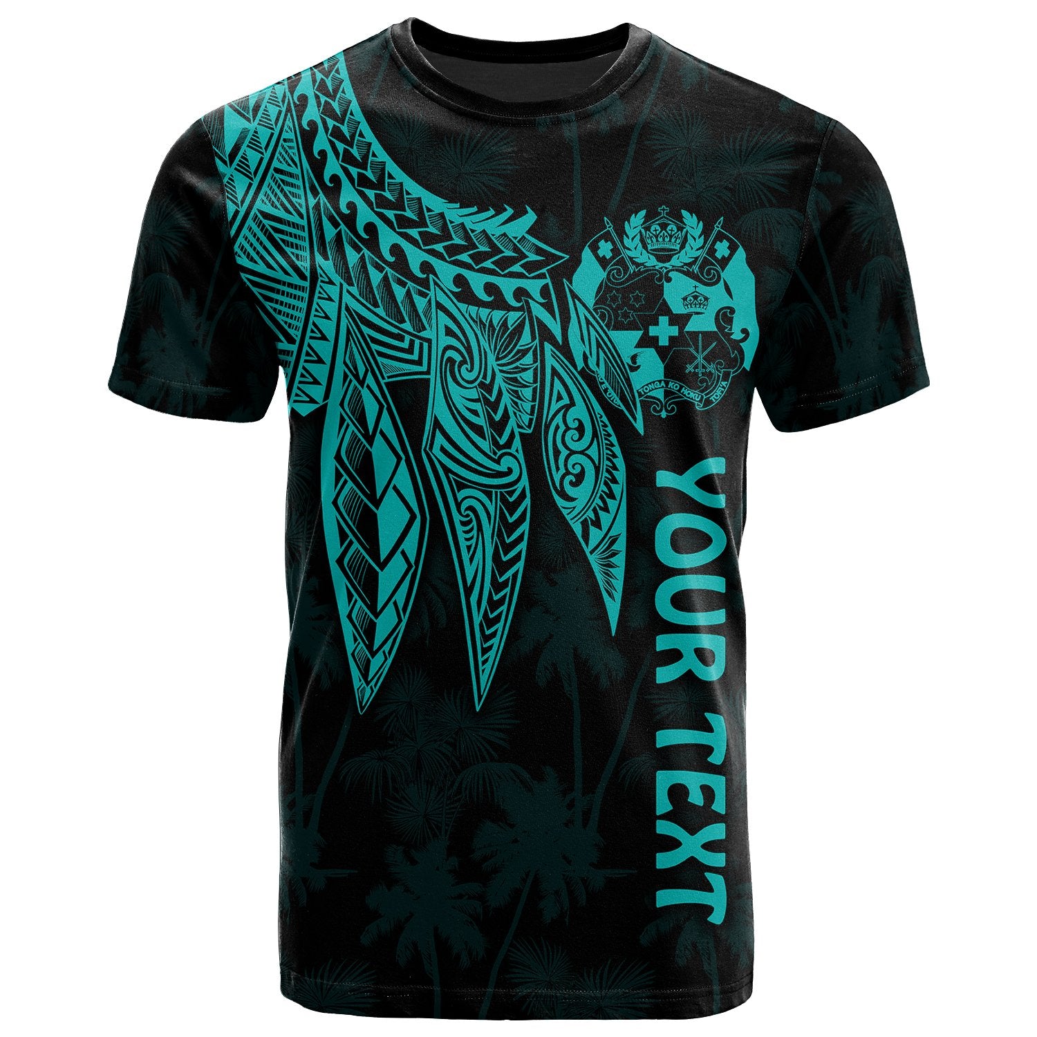 Tonga Custom T Shirt Polynesian Wings (Turquoise) Unisex Turquoise - Polynesian Pride