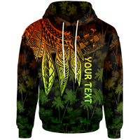 Fiji Custom Hoodie Polynesian Wings (Reggae) Unisex Blue - Polynesian Pride