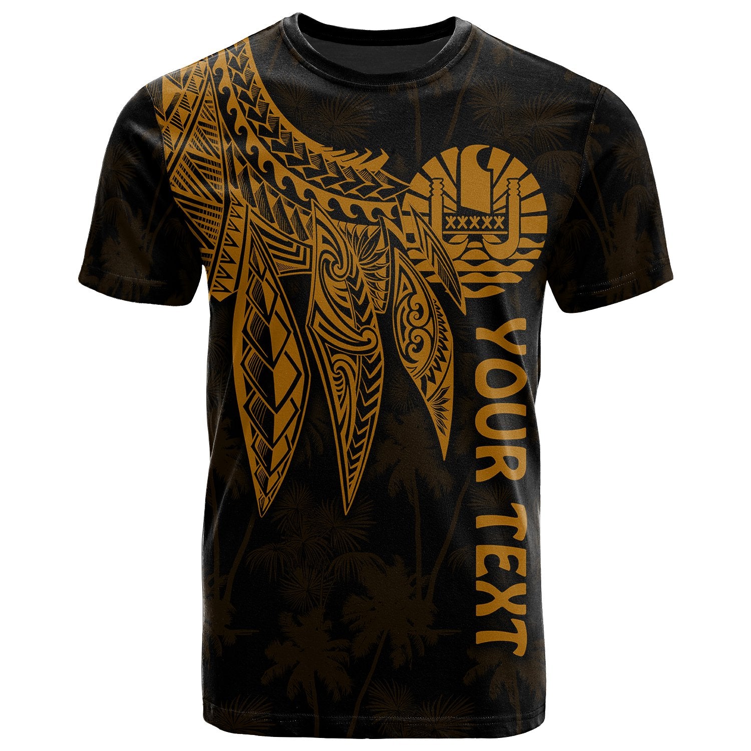 Tahiti Custom T Shirt Polynesian Wings (Golden) Unisex Golden - Polynesian Pride