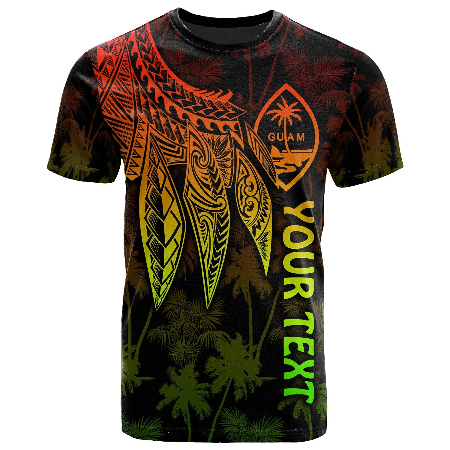 Guam Custom T Shirt Polynesian Wings (Reggae) Unisex Reggae - Polynesian Pride