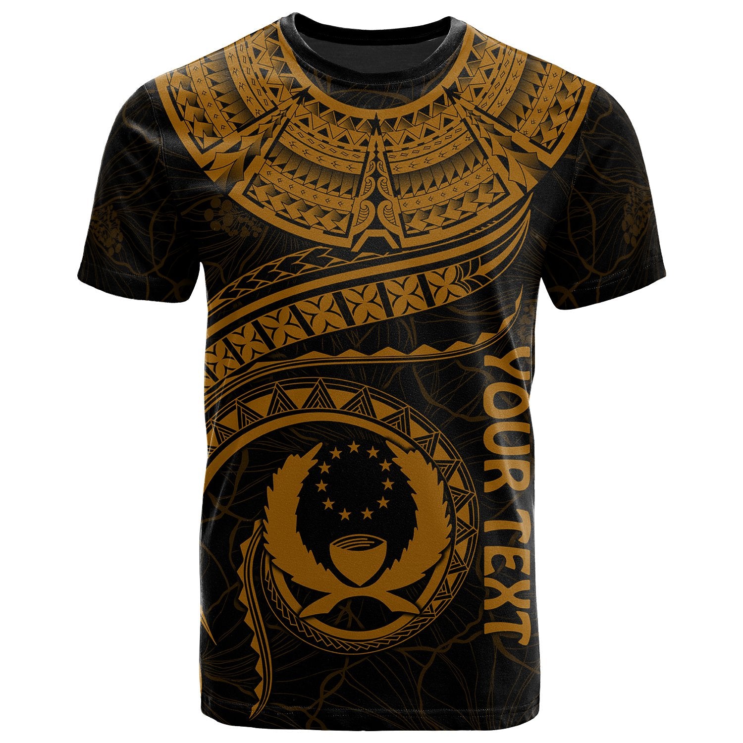 Pohnpei Polynesian Custom T Shirt Pohnpei Waves (Golden) Unisex Golden - Polynesian Pride