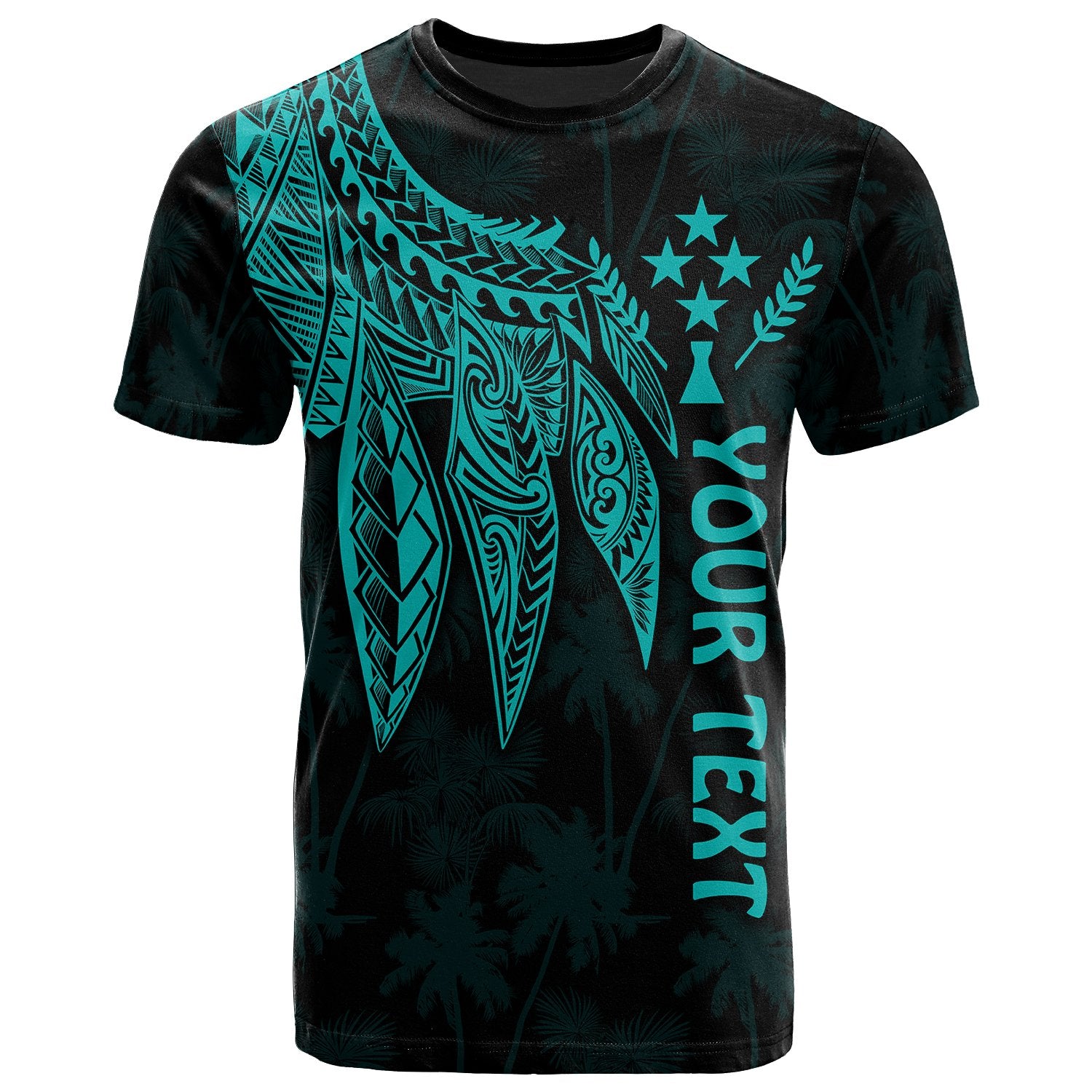 Kosrae Custom T Shirt Polynesian Wings (Turquoise) Unisex Turquoise - Polynesian Pride