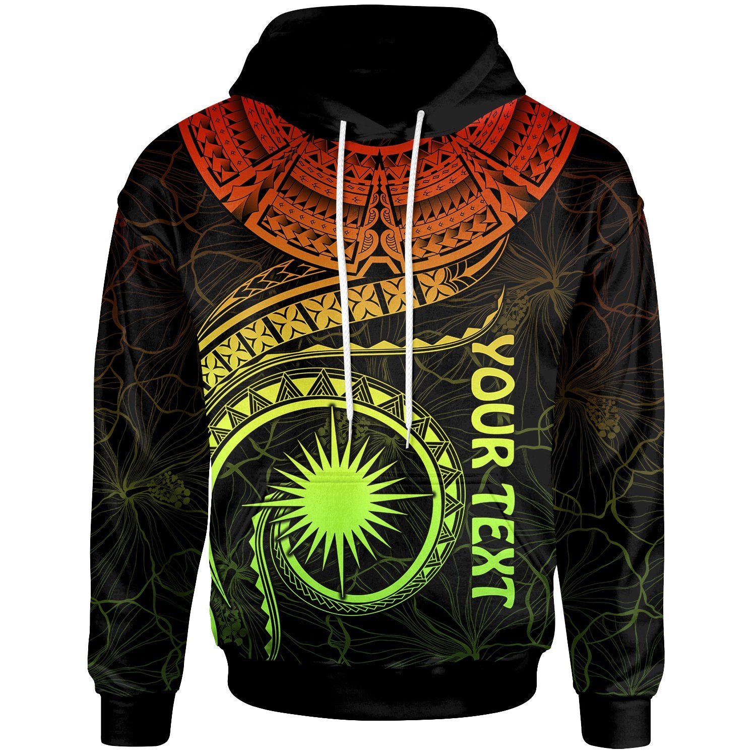 Marshall Islands Polynesian Custom Hoodie Marshall Islands Waves (Reggae) Unisex Reggae - Polynesian Pride