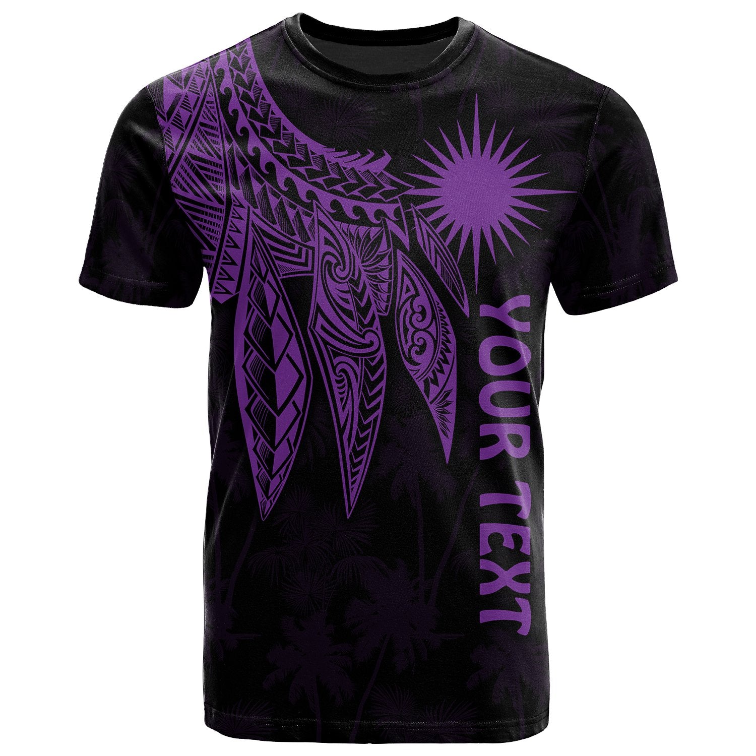 Marshall Islands Custom T Shirt Polynesian Wings (Purple) Unisex Purple - Polynesian Pride