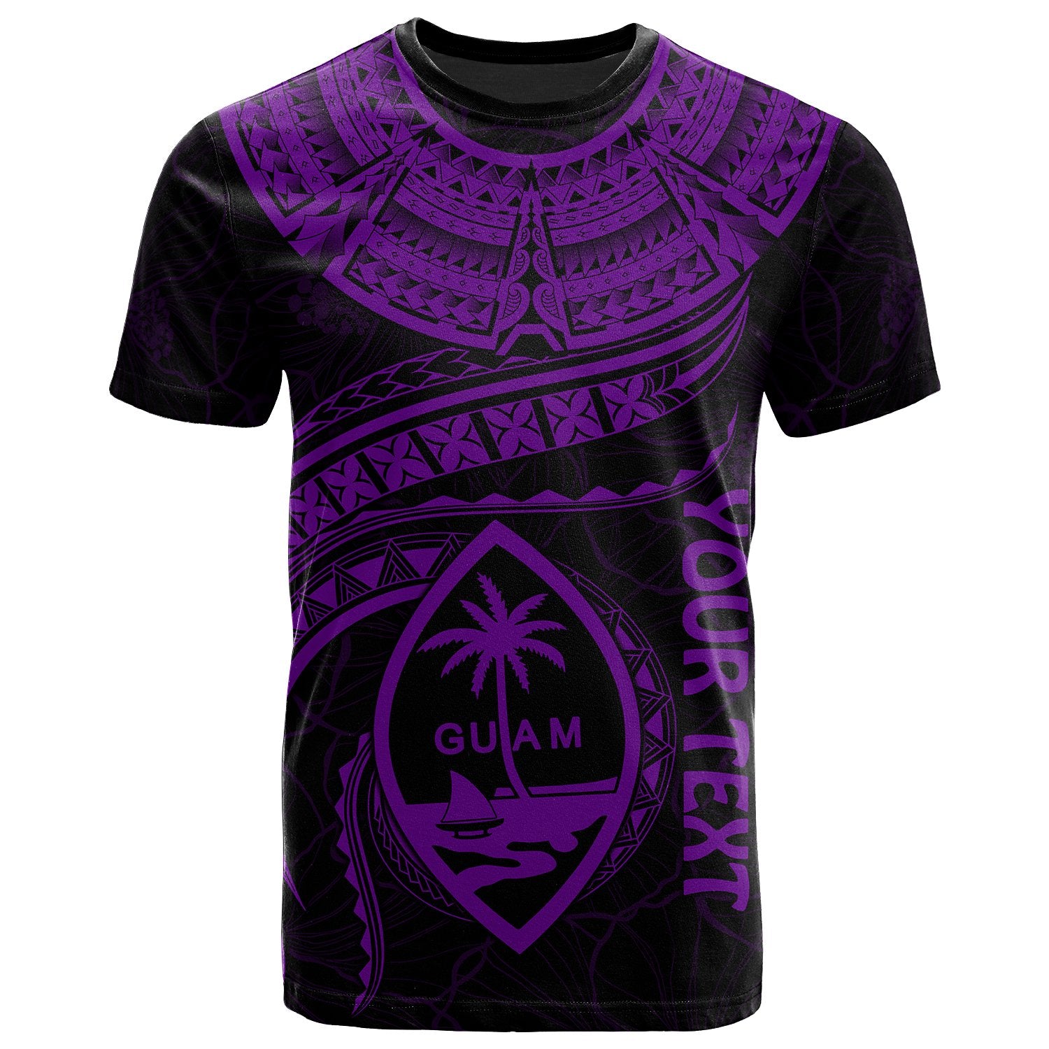 Guam Polynesian Custom T Shirt Guam Waves (Purple) Unisex Purple - Polynesian Pride