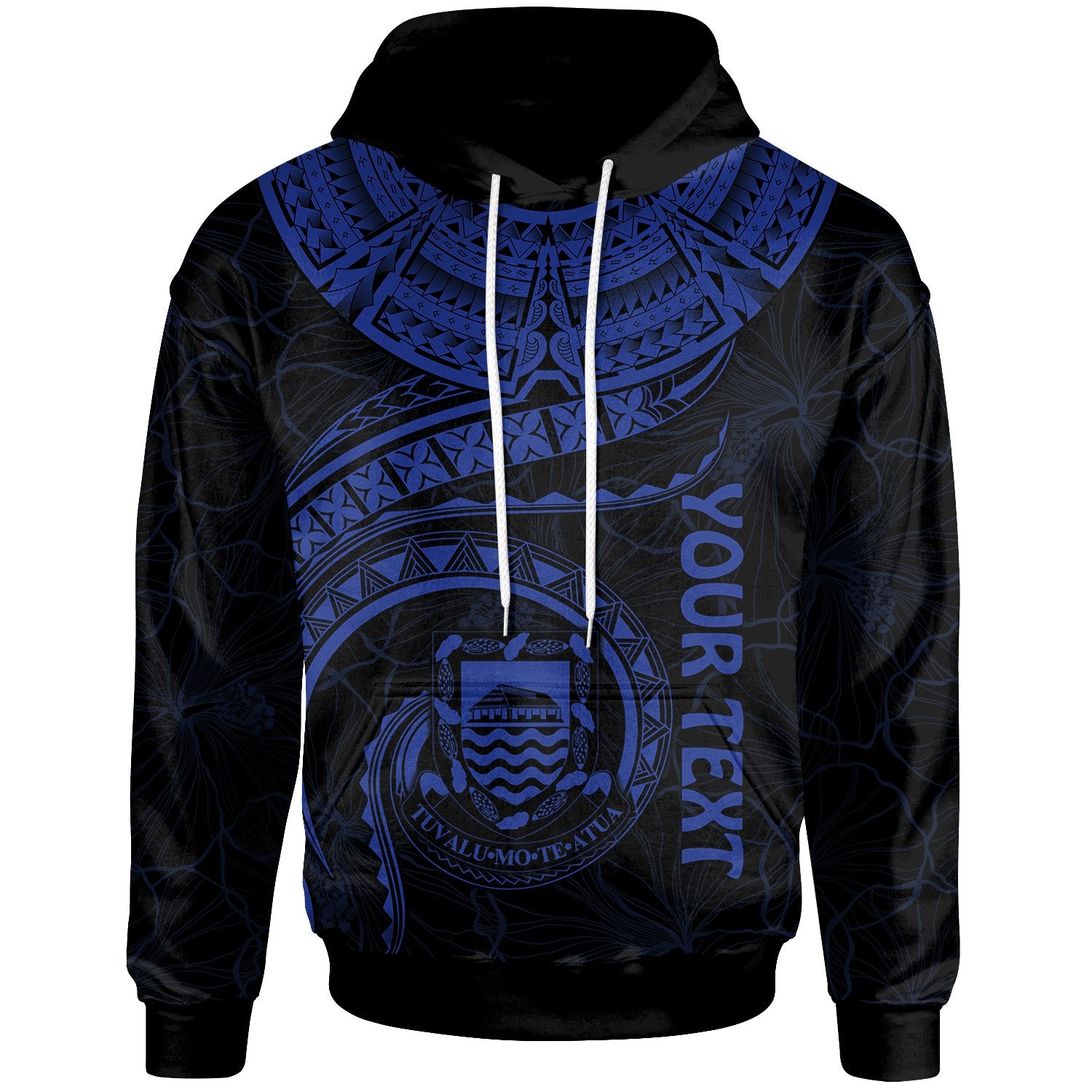 Tuvalu Polynesian Custom Hoodie Tuvalu Waves (Blue) Unisex Blue - Polynesian Pride