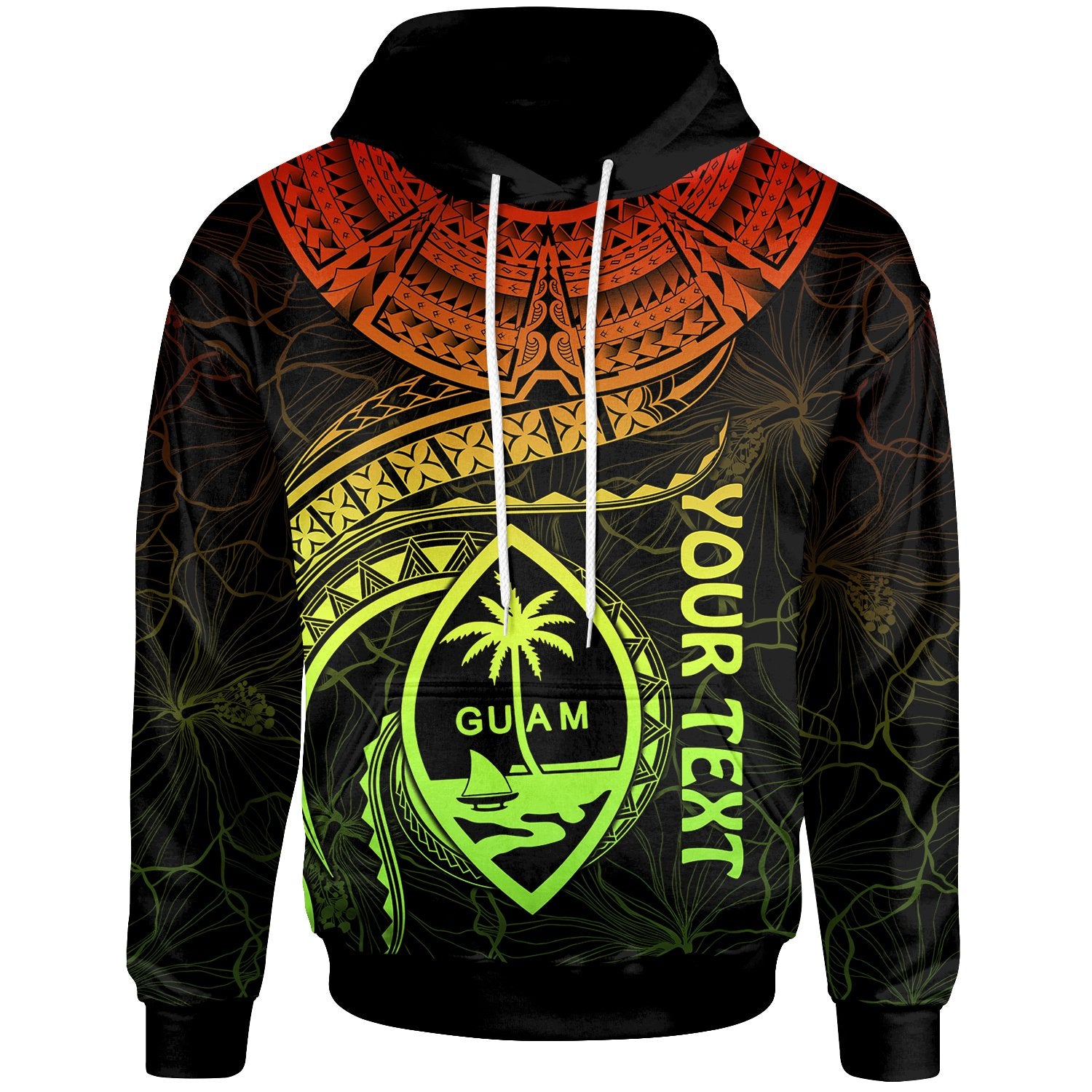 Guam Polynesian Custom Hoodie Guam Waves (Reggae) Unisex Reggae - Polynesian Pride