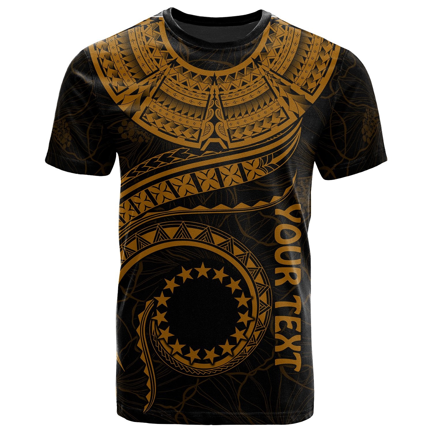 Cook Islands Custom T Shirt Polynesian Waves (Golden) Unisex Golden - Polynesian Pride