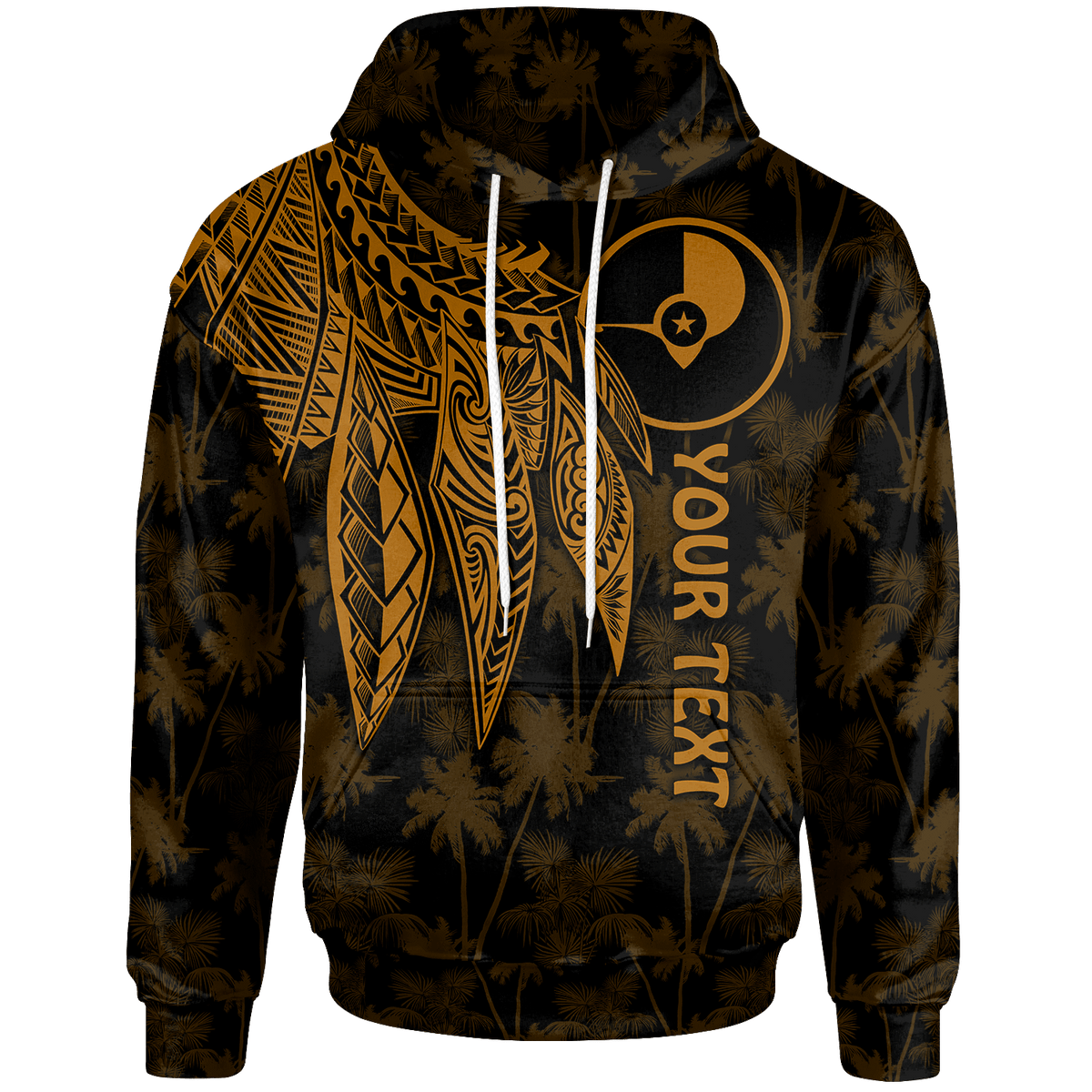 Yap Custom Hoodie Polynesian Wings (Golden) Unisex Golden - Polynesian Pride