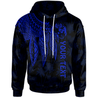 Tonga Custom Hoodie Polynesian Wings (Blue) Unisex Blue - Polynesian Pride