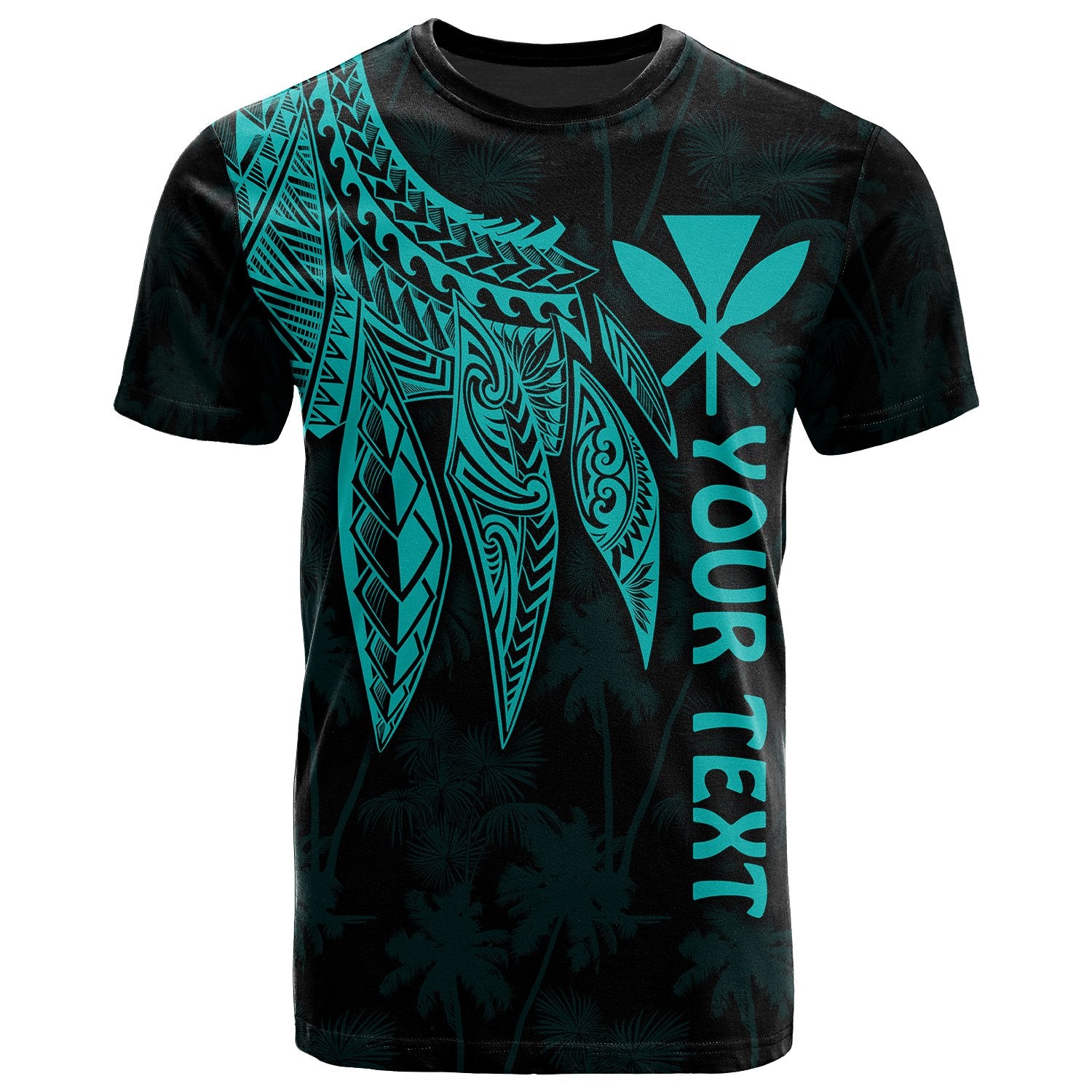 Polynesian Hawaii Kanaka Maoli Custom T shirt Polynesian Wings (Turquoise) Unisex Turquoise - Polynesian Pride