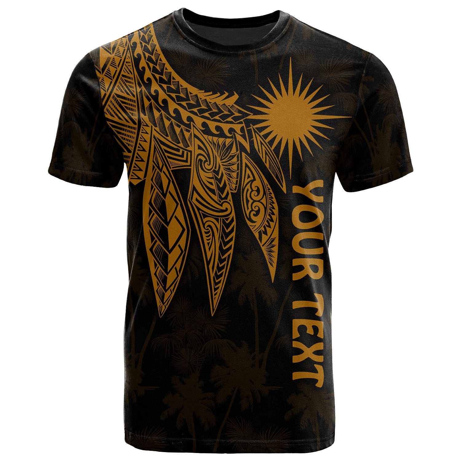 Marshall Islands Custom T Shirt Polynesian Wings (Golden) Unisex Golden - Polynesian Pride