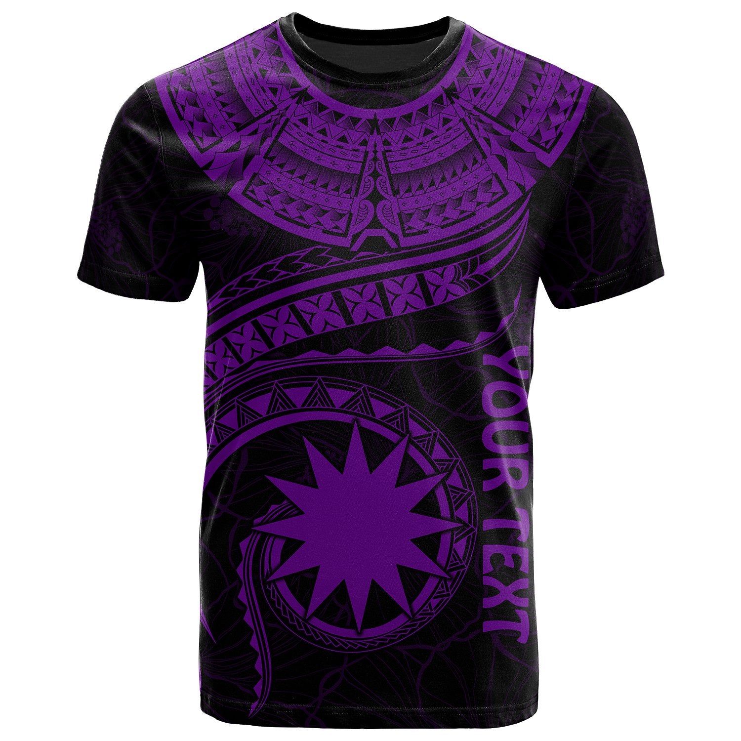 Nauru Polynesian Custom T Shirt Nauru Waves (Purple) Unisex Purple - Polynesian Pride