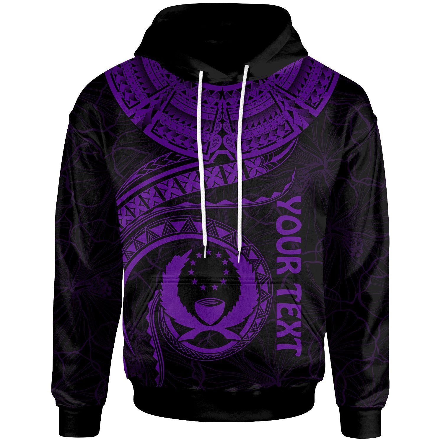 Pohnpei Polynesian Custom Hoodie Pohnpei Waves (Purple) Unisex Purple - Polynesian Pride