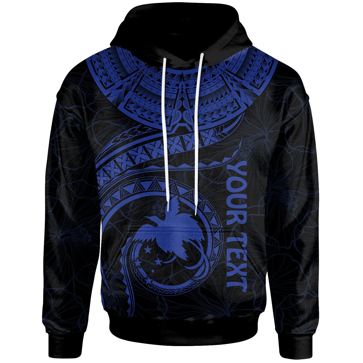 Papua New Guinea Polynesian Custom Hoodie Papua New Guinea Waves (Blue) Unisex Blue - Polynesian Pride