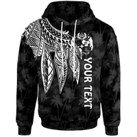 Tonga Custom Hoodie Polynesian Wings (White) Unisex White - Polynesian Pride