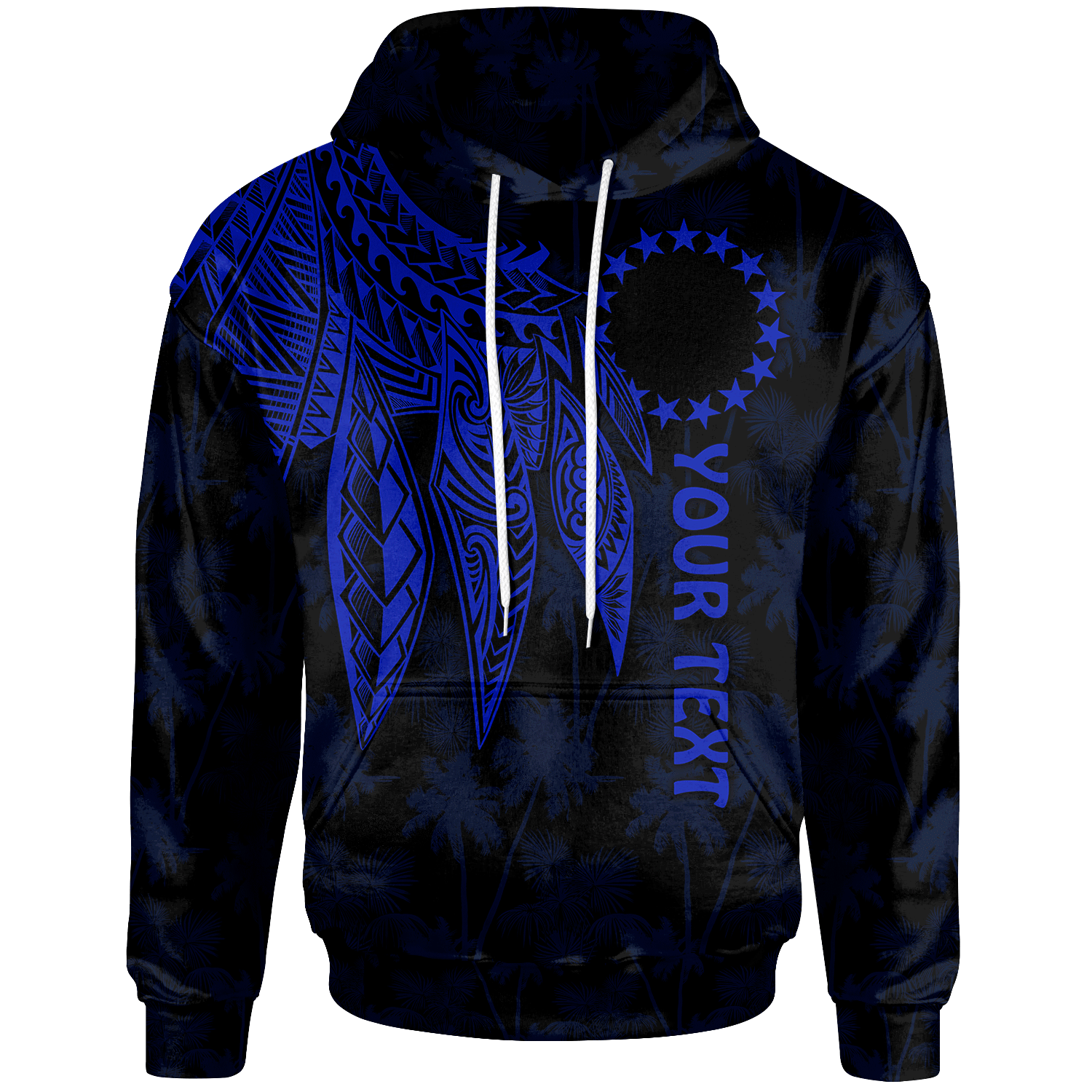 Cook Islands Custom Hoodie Polynesian Wings (Blue) Unisex Blue - Polynesian Pride