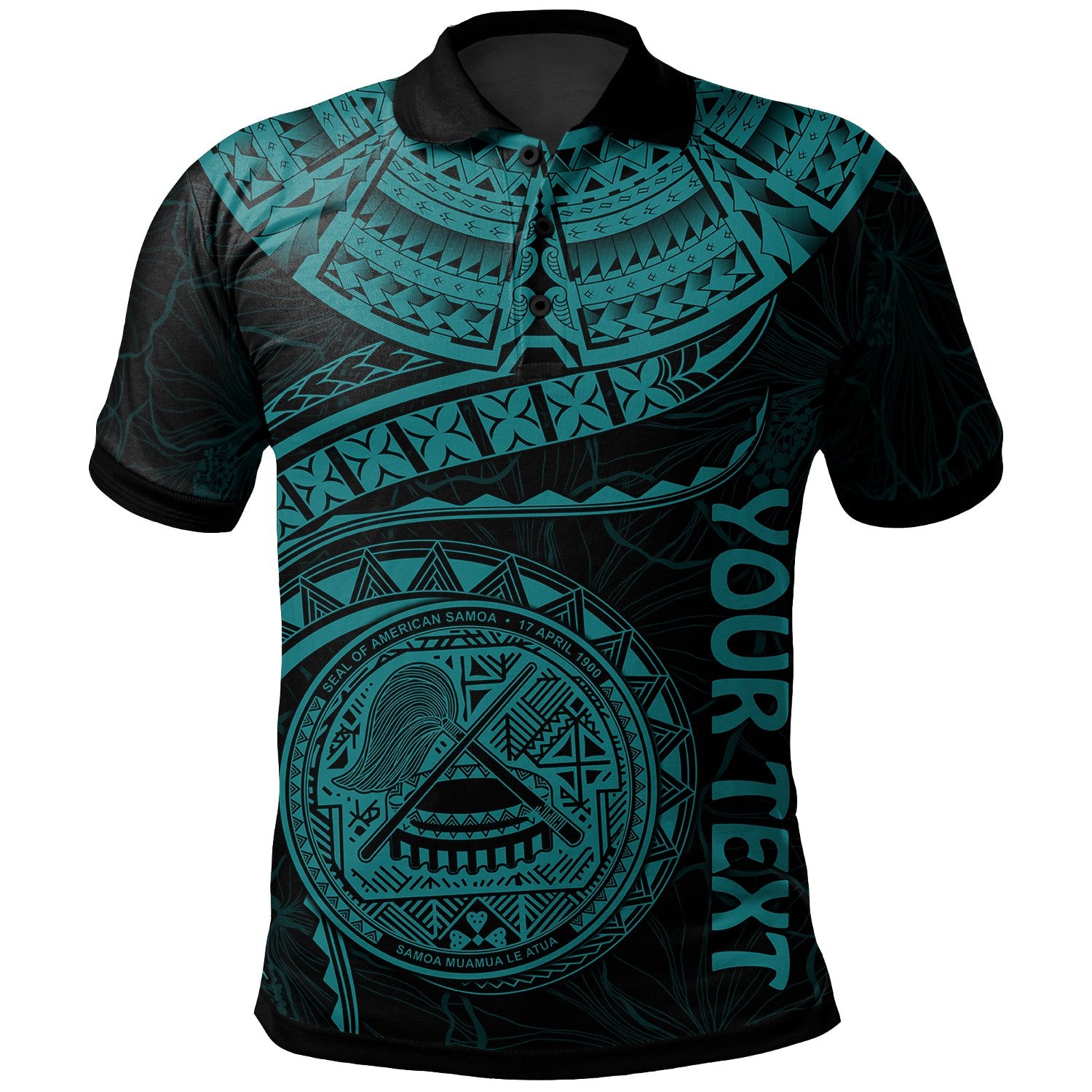 American Samoa Polynesian Custom Polo Shirt American Samoan Waves (Turquoise) Unisex Turquoise - Polynesian Pride