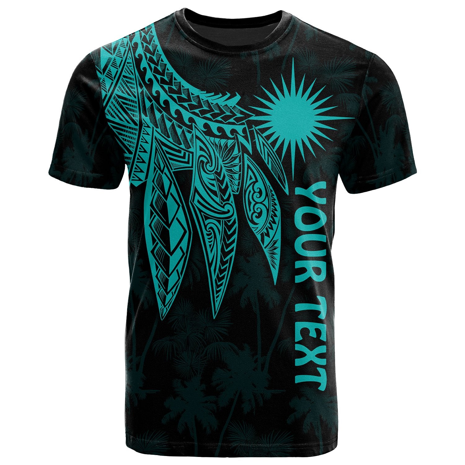 Marshall Islands Custom T Shirt Polynesian Wings (Turquoise) Unisex Turquoise - Polynesian Pride