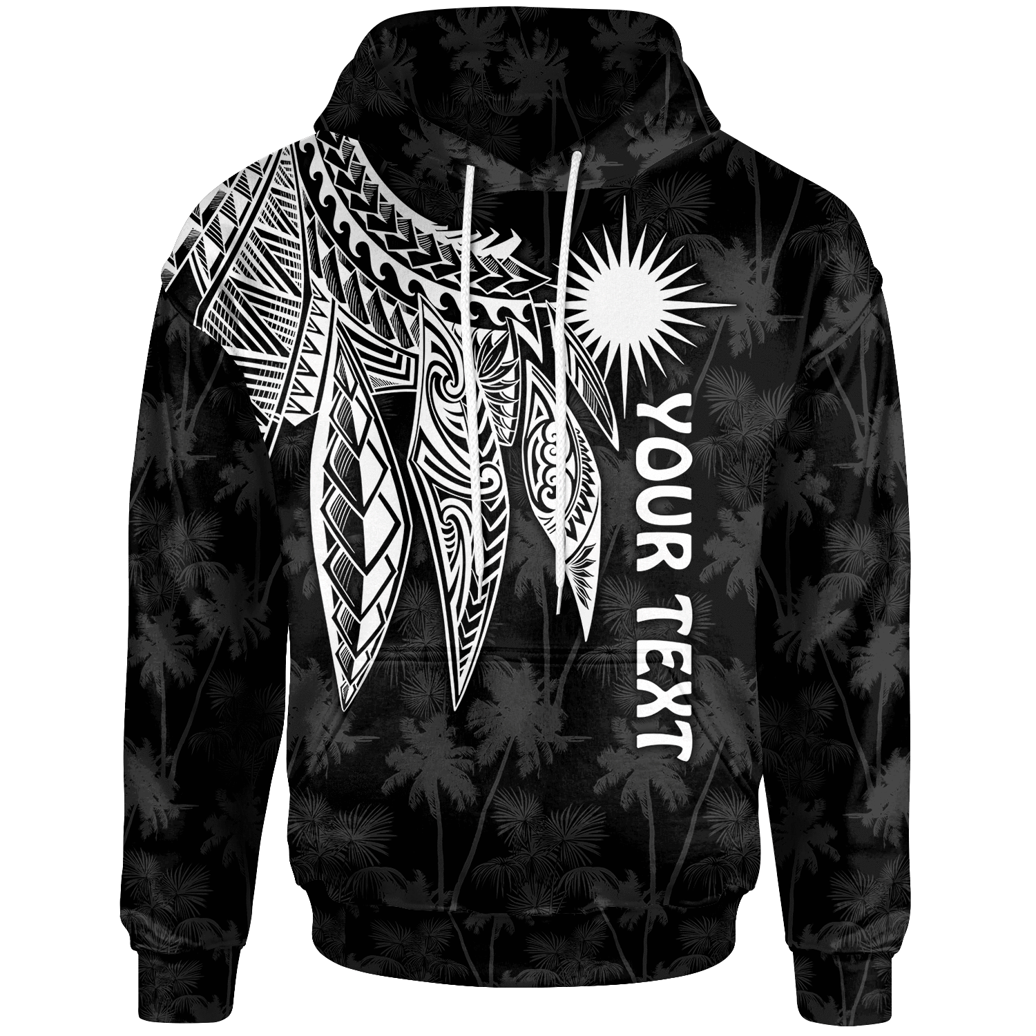 Marshall Islands Custom Hoodie Polynesian Wings (White) Unisex White - Polynesian Pride