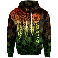 Tahiti Custom Hoodie Polynesian Wings (Reggae) Unisex Reggae - Polynesian Pride