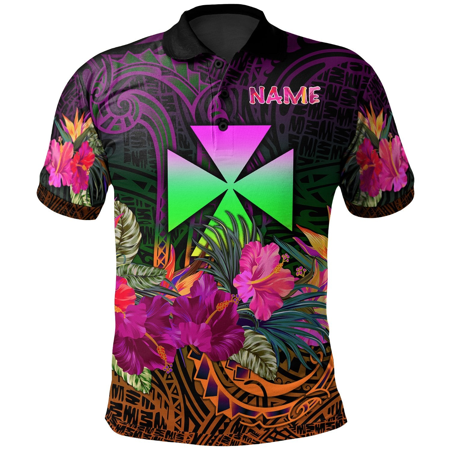 Wallis and Futuna Custom Polo Summer Hibiscus Unisex Reggae - Polynesian Pride