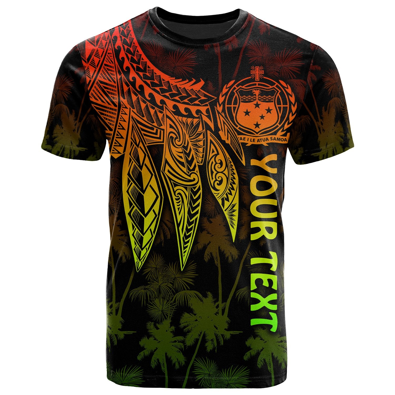 Samoa Custom T shirt Polynesian Wings (Reggae) Reggae - Polynesian Pride