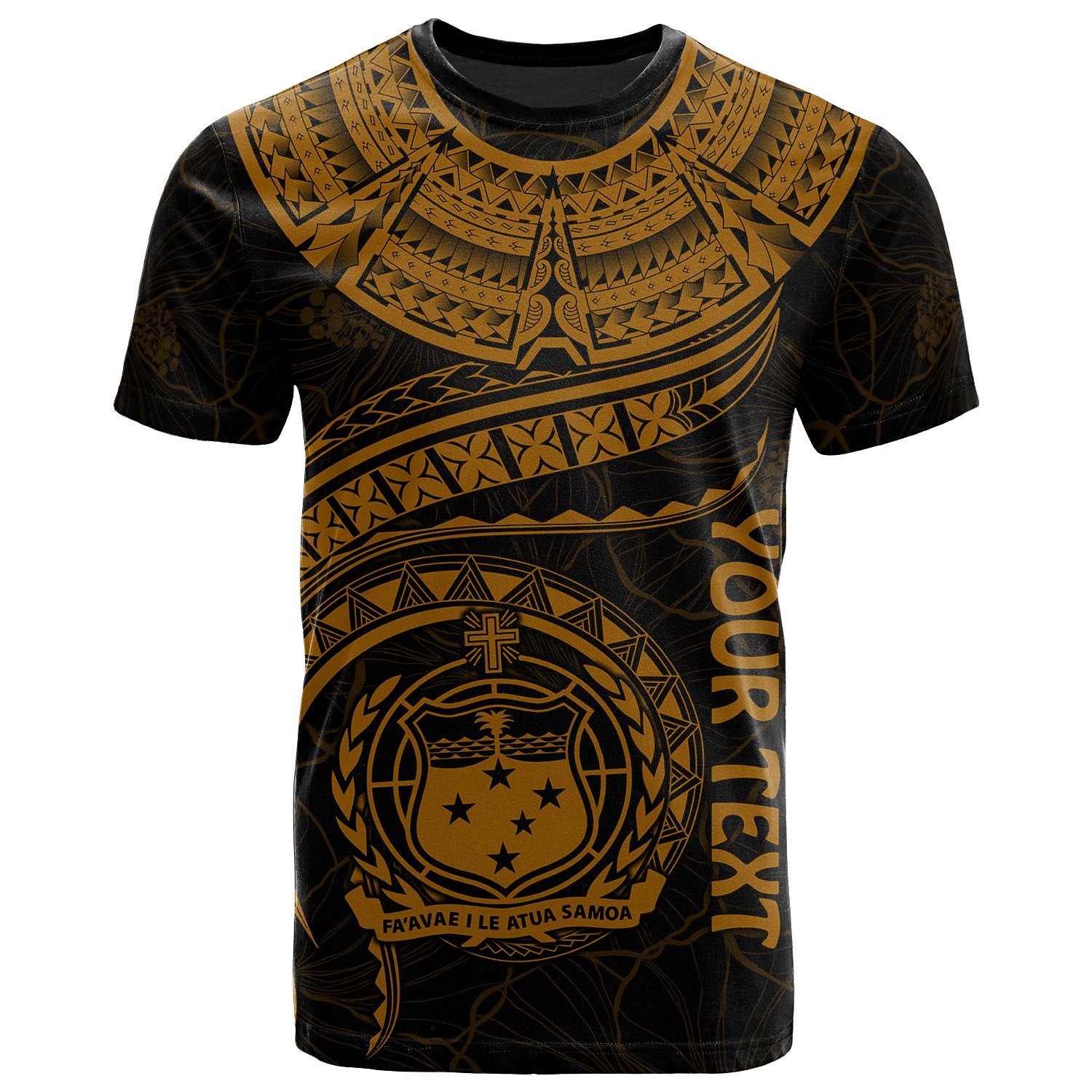 Polynesian Samoa Custom T shirt Samoan Waves (Golden) Unisex Golden - Polynesian Pride
