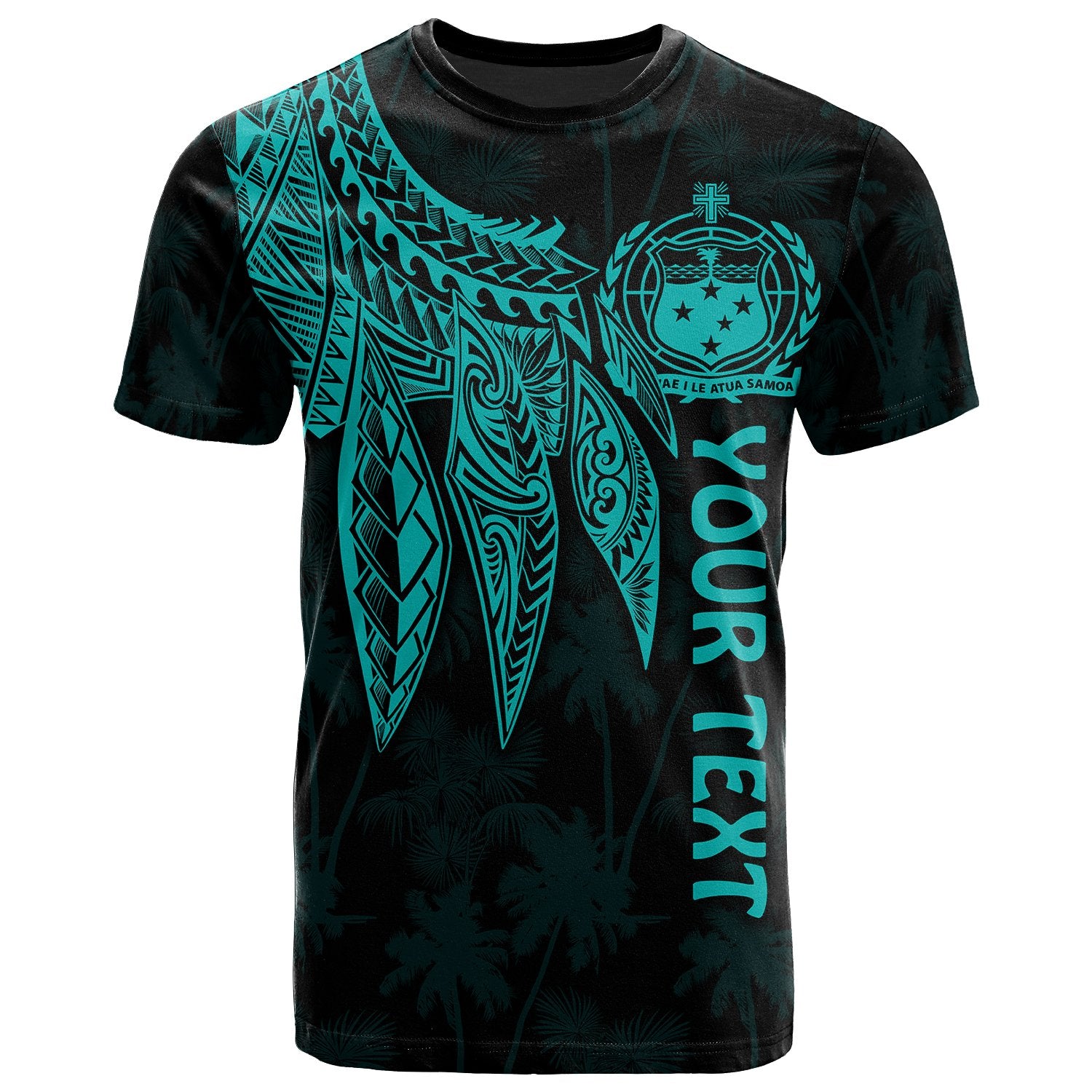 Samoa Custom T shirt Polynesian Wings (Turquoise) Unisex Turquoise - Polynesian Pride