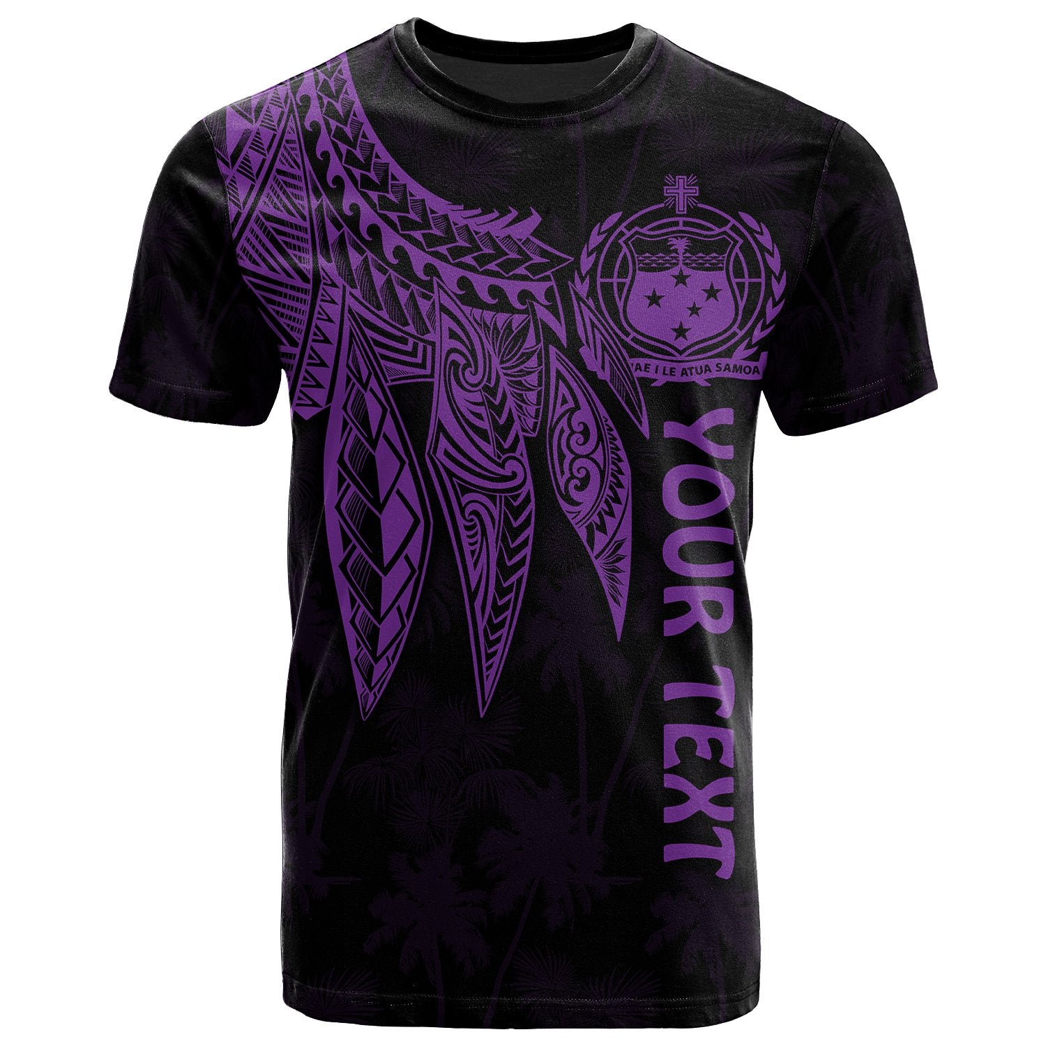 Samoa Custom T shirt Polynesian Wings (Purple) Unisex Purple - Polynesian Pride