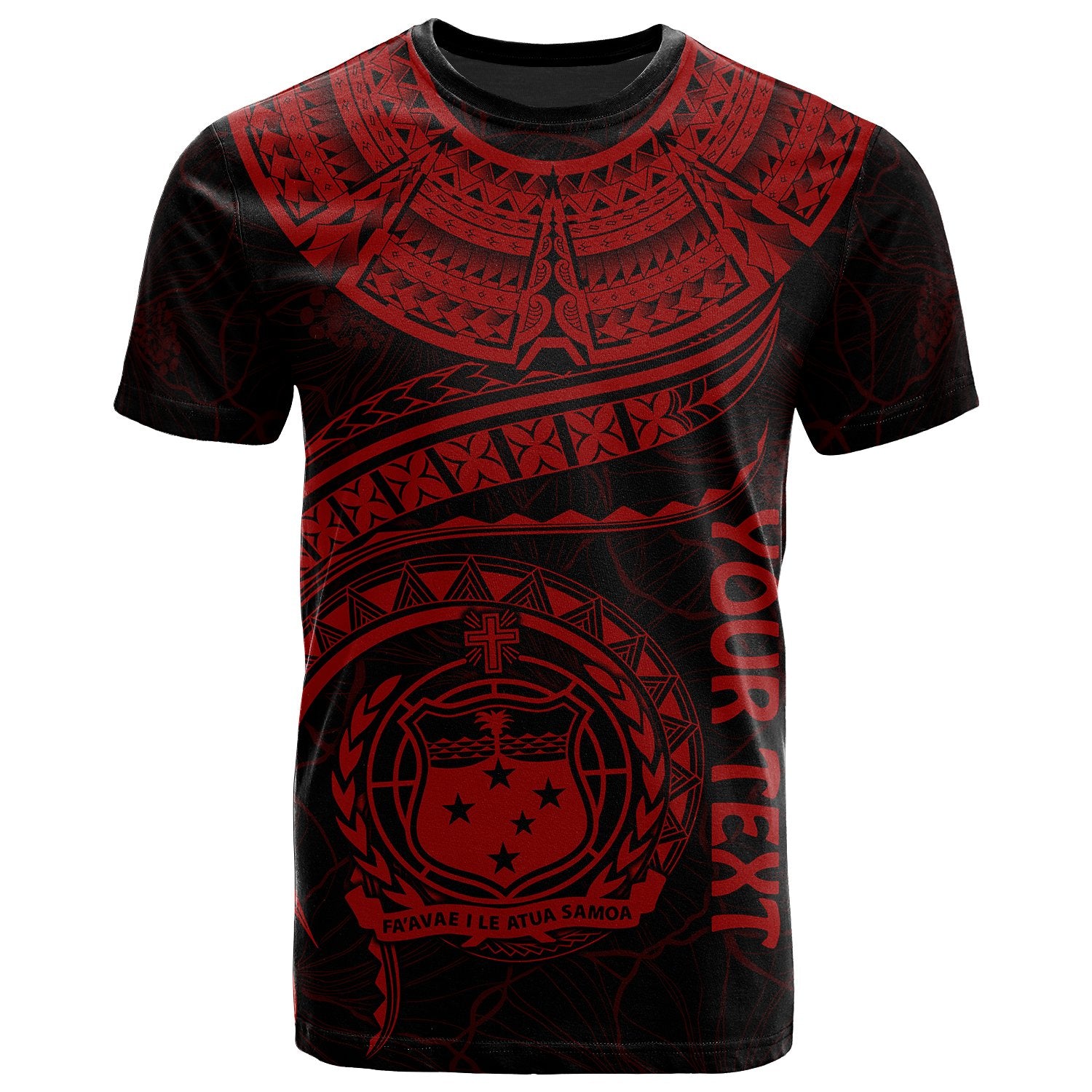 Polynesian Samoa Custom T shirt Samoan Waves (Red) Unisex Red - Polynesian Pride
