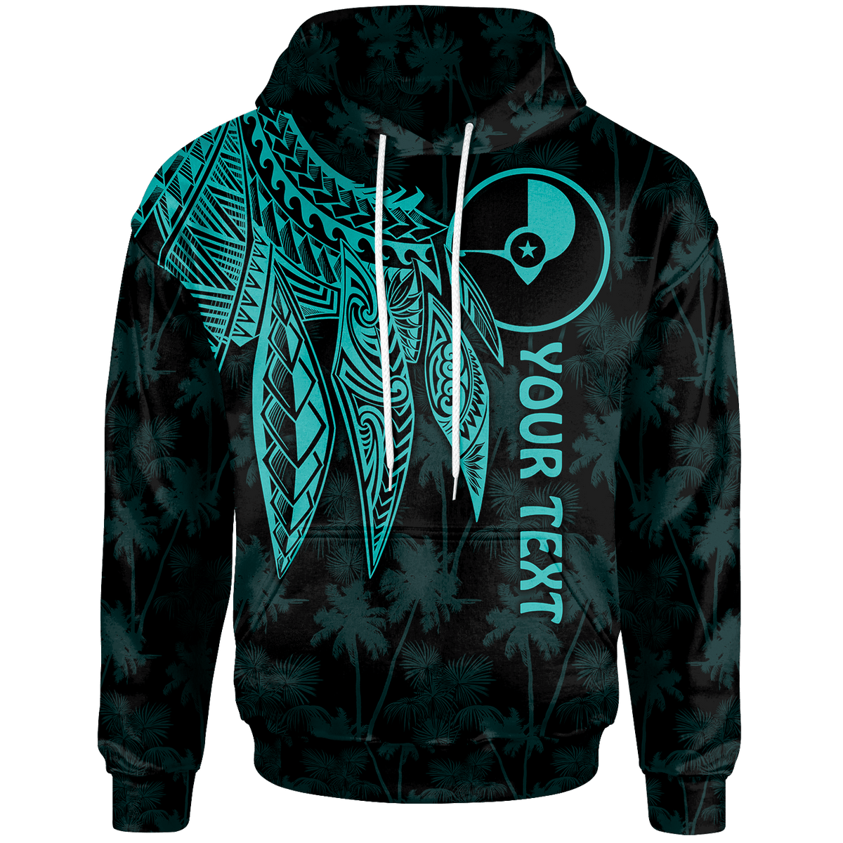 Yap Custom Hoodie Polynesian Wings (Turquoise) Unisex Turquoise - Polynesian Pride