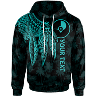 Yap Custom Hoodie Polynesian Wings (Turquoise) Unisex Turquoise - Polynesian Pride