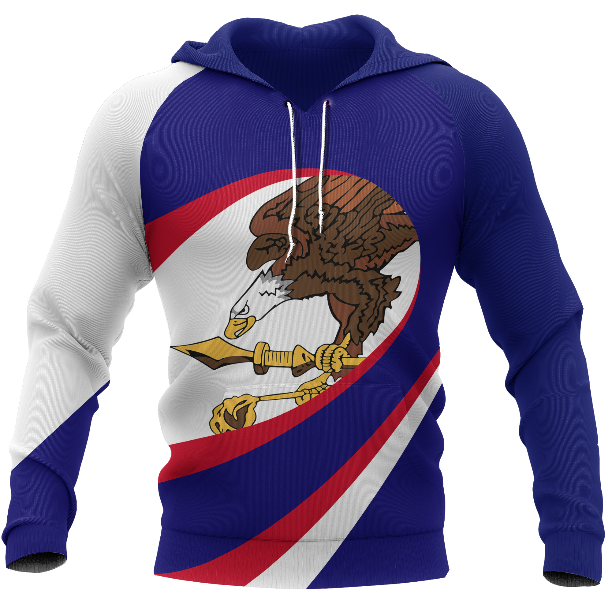 American Samoa All Over Hoodie Unique Style Unisex Blue - Polynesian Pride