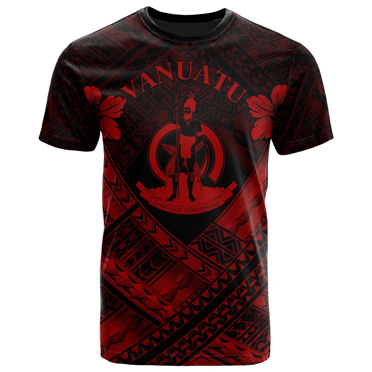 Vanuatu Polynesian T Shirt Vanuatuan Red Seal Camisole Hibiscus Style Unisex Red - Polynesian Pride