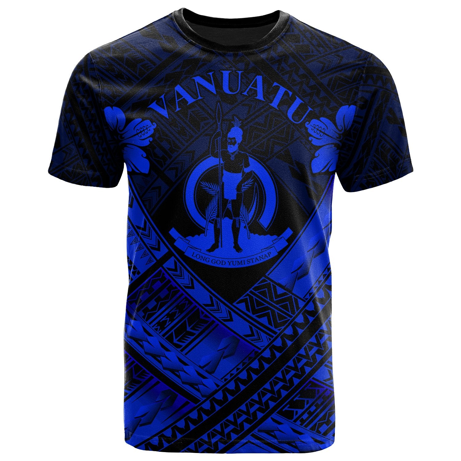 Vanuatu Polynesian T Shirt Vanuatuan Blue Seal Camisole Hibiscus Style Unisex Blue - Polynesian Pride