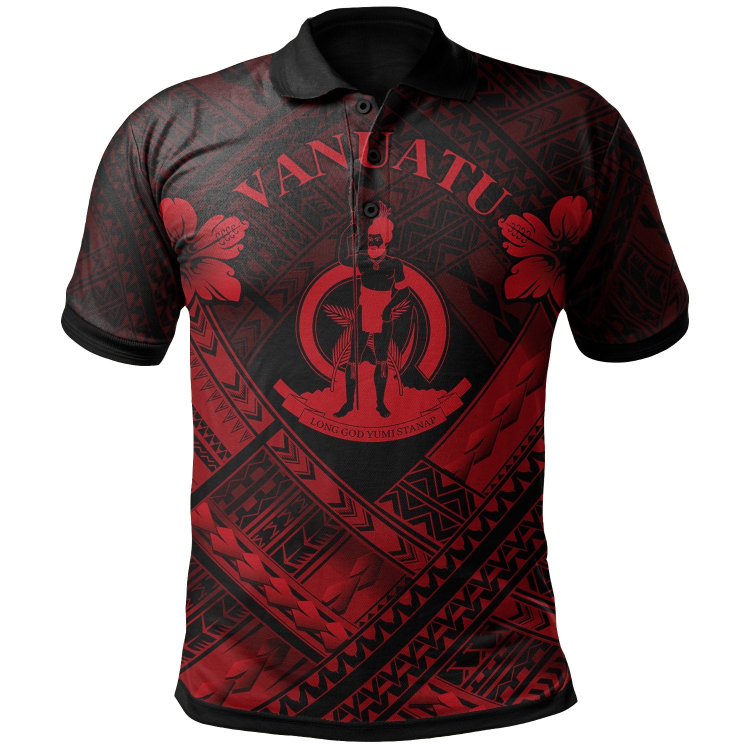 Vanuatu Polynesian Polo Shirt Vanuatu Red Seal Camisole Hibiscus Style Unisex Red - Polynesian Pride