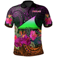 Tokelau Polo Summer Hibiscus Unisex Reggae - Polynesian Pride