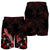 New Caledonia Polynesian Men's Shorts - Turtle With Blooming Hibiscus Red - Polynesian Pride