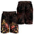 Samoa Polynesian Men's Shorts - Turtle With Blooming Hibiscus Gold - Polynesian Pride