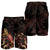 FiJi Polynesian Men's Shorts - Turtle With Blooming Hibiscus Gold - Polynesian Pride