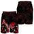 Tahiti Polynesian Men's Shorts - Turtle With Blooming Hibiscus Red - Polynesian Pride