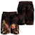 Nauru Polynesian Men's Shorts - Turtle With Blooming Hibiscus Gold - Polynesian Pride