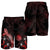 Marshall Islands Polynesian Men's Shorts - Turtle With Blooming Hibiscus Red - Polynesian Pride