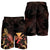 Wallis And Futuna Polynesian Men's Shorts - Turtle With Blooming Hibiscus Gold - Polynesian Pride