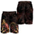 Palau Polynesian Men's Shorts - Turtle With Blooming Hibiscus Gold - Polynesian Pride