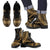 nauru Leather Boots - Polynesian Gold Chief Version Black - Polynesian Pride