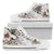 Hawaii Grey Hibiscus High Top Shoe Womens High Top White - Polynesian Pride