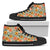 Hawaiian Shoes - Tropical Flowers Hibiscus Pink Yellow High Top Shoes Womens High Top Black - Polynesian Pride